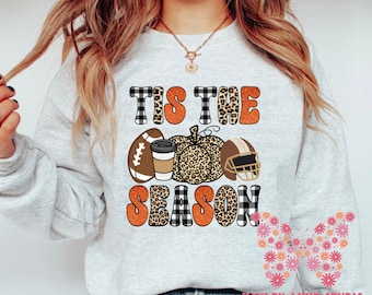 Tis the Season, Football, Fall, Pumpkin, Halloween, Fall DTF, DTF Print, Ready to Press, DTF Ready To Press, Heat Transfer, Dtf transfer