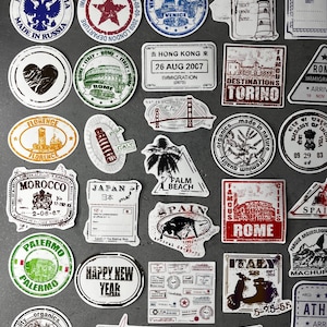 City/Country Stickers // Stamp Stickers // Interesting Stickers