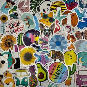 Kinder Sticker // Mix Style // Niedliche Sticker // Zufällige coole Sticker // Vinyl Sticker // Wasserfeste Sticker // 42