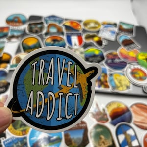 25/50 Adesivos legais para viagens // Países do mundo // Paisagens famosas // Grandes cidades // Adesivos de vinil // Adesivos à prova d'água