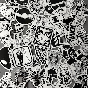 Pegatinas en blanco y negro // Pegatinas divertidas y aterradoras // Pegatinas artísticas // Pegatinas interesantes // 28