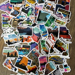25/50 American States Stickers // USA States  // Travel Stickers //  Vinyl Stickers // Waterproof Stickers // 22