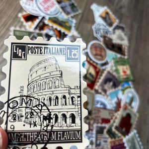 25/50 Vintage Coole Aufkleber // Reise //Briefmarken Aufkleber // Vinyl-Aufkleber // Wasserfest Aufkleber // 21