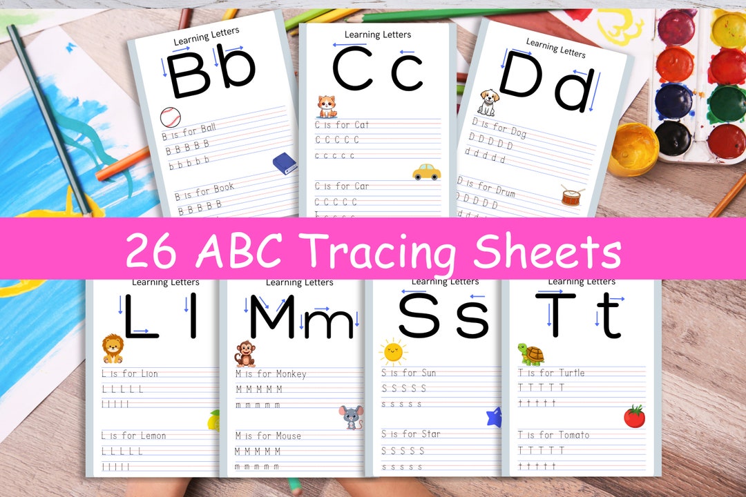 Alphabet Worksheets, Handwriting Practice, Tracing Sheet, Preschool ...