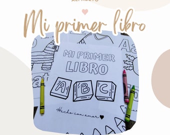 Libro da colorare bilingue ABC / Attività per baby shower (PDF)