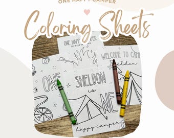 One Happy Camper First Birthday Coloring Pages (PDF)
