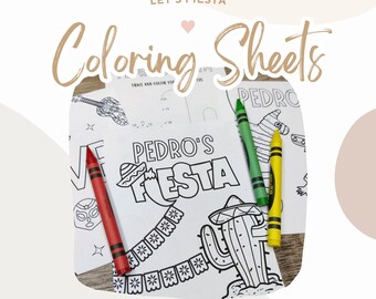 Fiesta Coloring Pages | Personalized Mexican Party Favors (PDF)