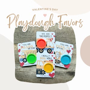 Valentinstag Baulaster Knetmasse druckbare Karte Gastgeschenke | Valentine Konstruktion Gastgeschenke | Valentinstag Knetmasse Goodies