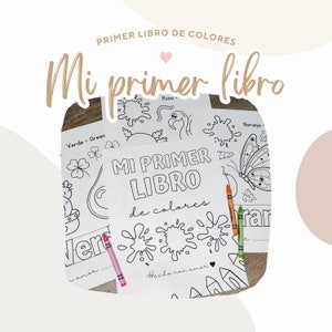 Meu Primeiro Livro de Cores | Atividade de Colorir para Chá de Bebê | Mi Primer Libro de Colores En español | Livro de Cores Bilíngue para Chá de Bebê Primeiro