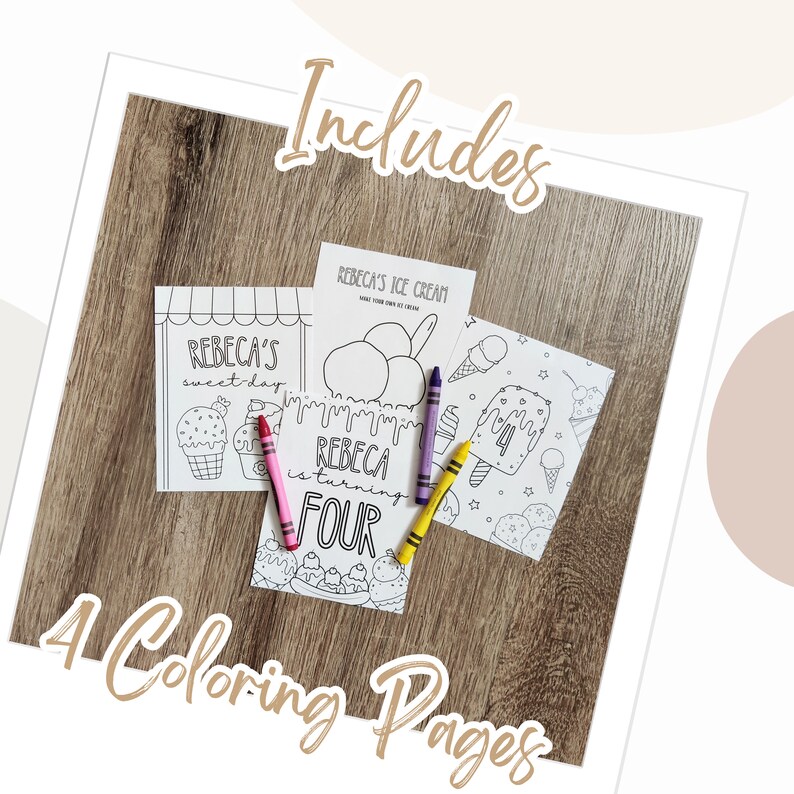 Ice Cream Coloring Favors Ice Cream Printable Party Favors Ice Cream