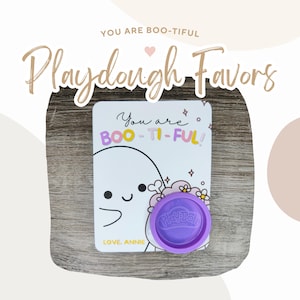 Carte imprimable Halloween Ghost Boo-tiful Playdough Cadeaux de Noël | Kit de friandises pour sacs cadeaux d'Halloween en pâte à modeler numérique pour cadeaux de classe