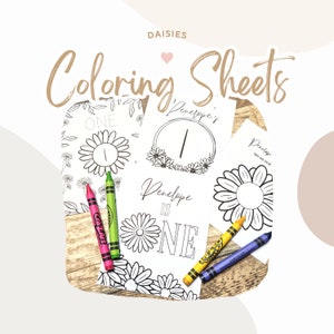 Daisies Coloring Favors | Daisies Printable Party Favors | Daisies Coloring Sheets | Daisies Digital Coloring Sheets | Daisies Party Favors