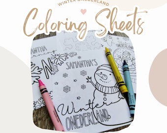 Winter ONEderland Coloring Pages | First Birthday Party Favors (PDF)