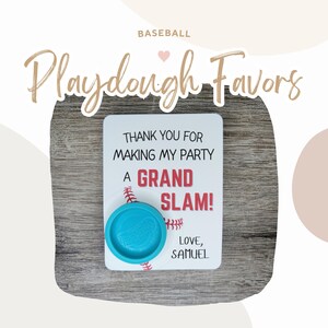 Baseball Knetmasse druckbare Karte Gastgeschenke | Baseball Digital Knetmasse Danke Geschenk Gefälligkeiten | Baseball Knete Goodie Bag Leckerli