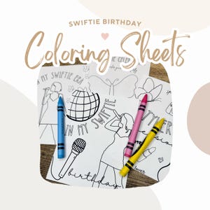 Swiftie Geburtstags-Malerei Favors | Swift Era Gastgeschenke | In meinem Swiftie Birthday Kids Malvorlagen | Swiftie Party Leckereien