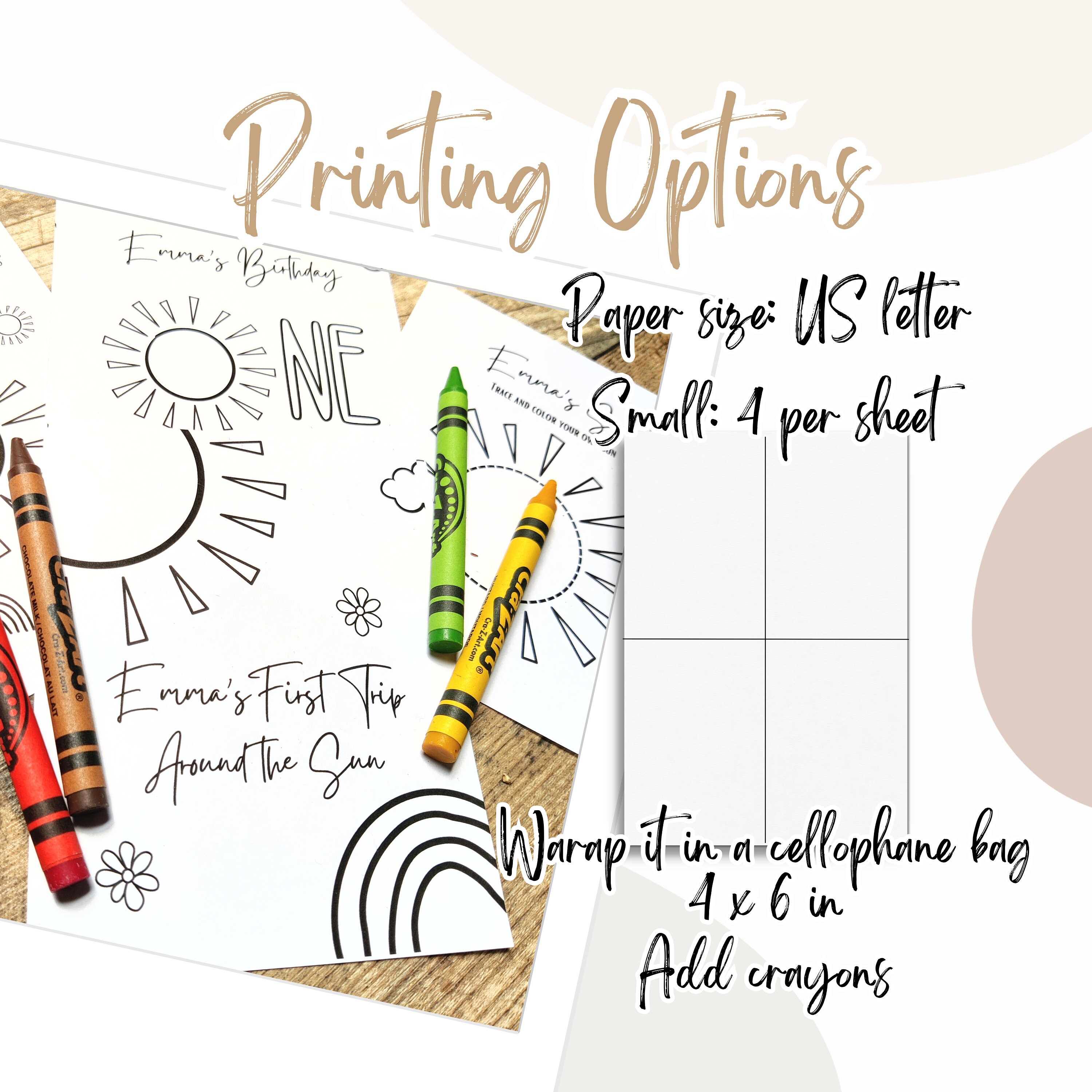 First Trip Around the Sun Coloring Favors 1st Trip Around - Etsy