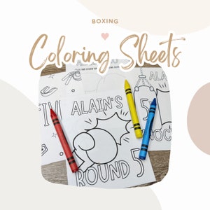 Boxing Coloring Favors | Boxing Printable Party Favors | Boxing Coloring Sheets | Boxing Digital Coloring Sheets | Boxing Party Favors