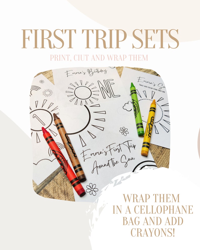 First Trip Around the Sun Coloring Favors 1st Trip Around - Etsy