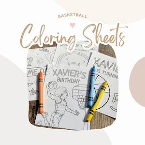 Basketball Coloring Party Favors | Basketball Printable Coloring Favors | Basketball Coloring Sheets | Basketball Kids Coloring Kit