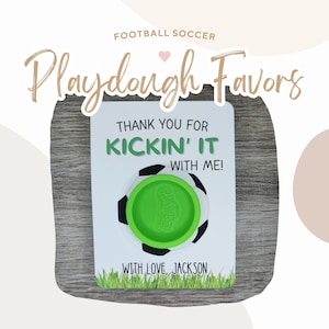 Carte imprimable de pâte à modeler de football de football | Cadeaux numériques de pâte à modeler d'anniversaire de football | Kit pour enfants de pâte à modeler football soccer