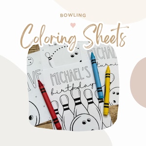 Feestartikelen bowlingkleuring | Afdrukbare feestbedankjes bowlen | Bowling kleurplaten | Bowling Party Kids Coloring Kids Kit Party Treats