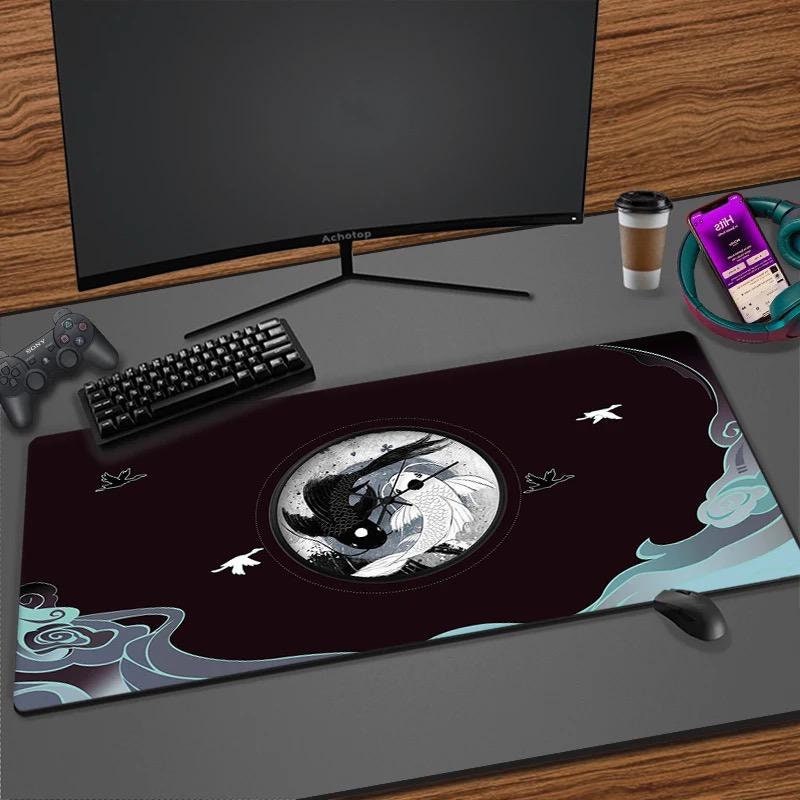 Japanese Gaming Mouse Pad, Yin Yang Fish Mouse Mat, Gaming Desk