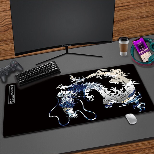 Discover Chinese Dragon Desk Mat, Japanese Dragon Gaming Anime, Desk Mat