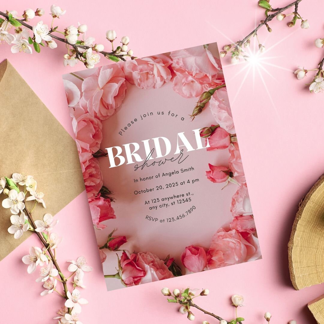 Online Bridal Shower Invitation, Modern Electronic Bridal Shower ...