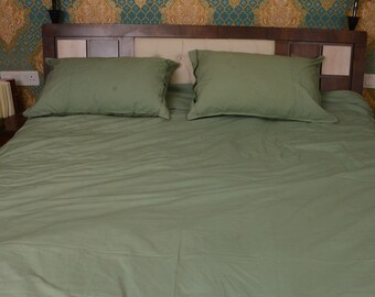 Mint Green Duvet Cover Set Green Linen Bedding Set Boho Linen Bedding with Pillowcases, Custom Size Linen Bedding Queen, King Duvet Cover