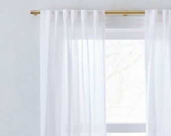 White Curtain Panel, Solid stonewashed Linen curtains Rustic Curtains for Living Room Natural curtains Door Window Linen Curtain