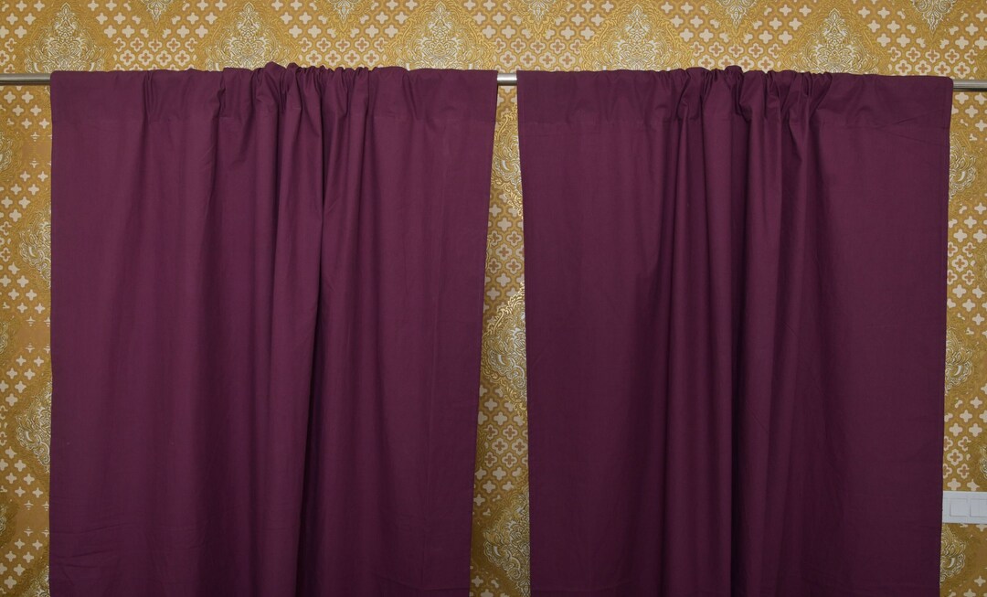 Purple Blackout Curtains Purple Draperies Window Curtains Room Etsy