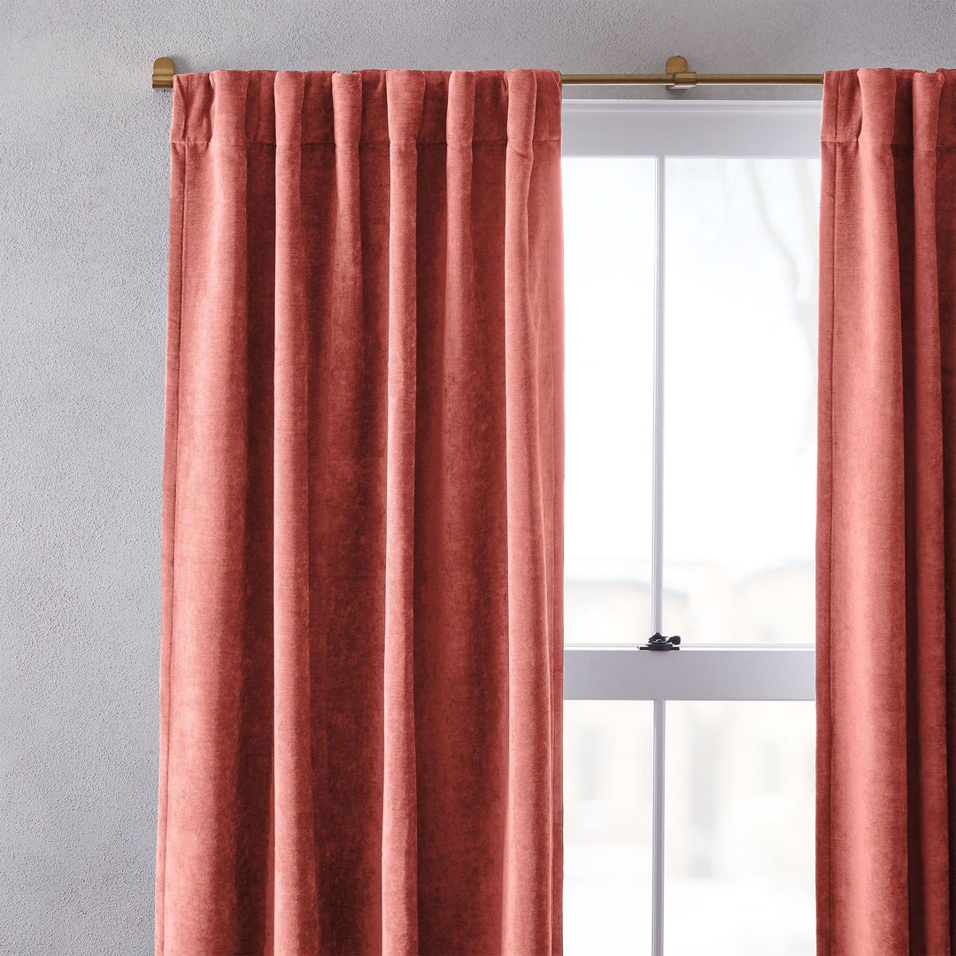 Dusty Rose Velvet Curtains, Bedroom Velvet Curtains, Living Room Velvet