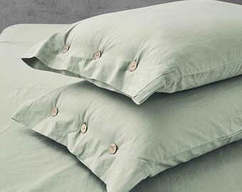 Linen Bedding Duvet Covers In Sage Green Soften Linen Green Duvet Covers With 2 Pillowcases Comforter Cover Queen Bedding Custom Duvet Cover