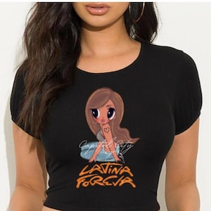 Karol G Latina Foreva Orange Glitter Crop Top, Bichota, Manana Sera Bonito, Tomorrow was beautiful Crop Top Shirt, Limited Edition