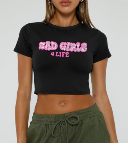 Junior H, Sad Girls, Glitter Shirt Crop Top, Limited Edition