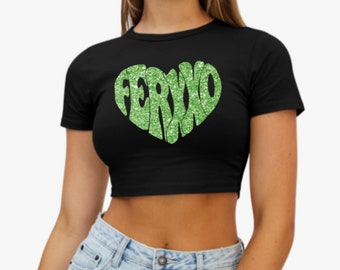 Ferxxo Glitter Heart Crop Top, mor team, feid merch, ferxxo sunglases, ferxxo merch, ferxxo Glitter Crop Top, Limited Edition