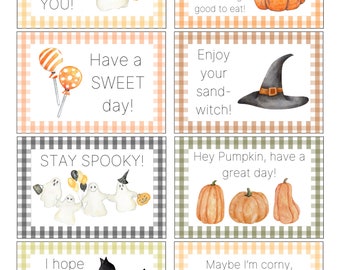 Halloween Lunchbox-notities (afdrukbaar)