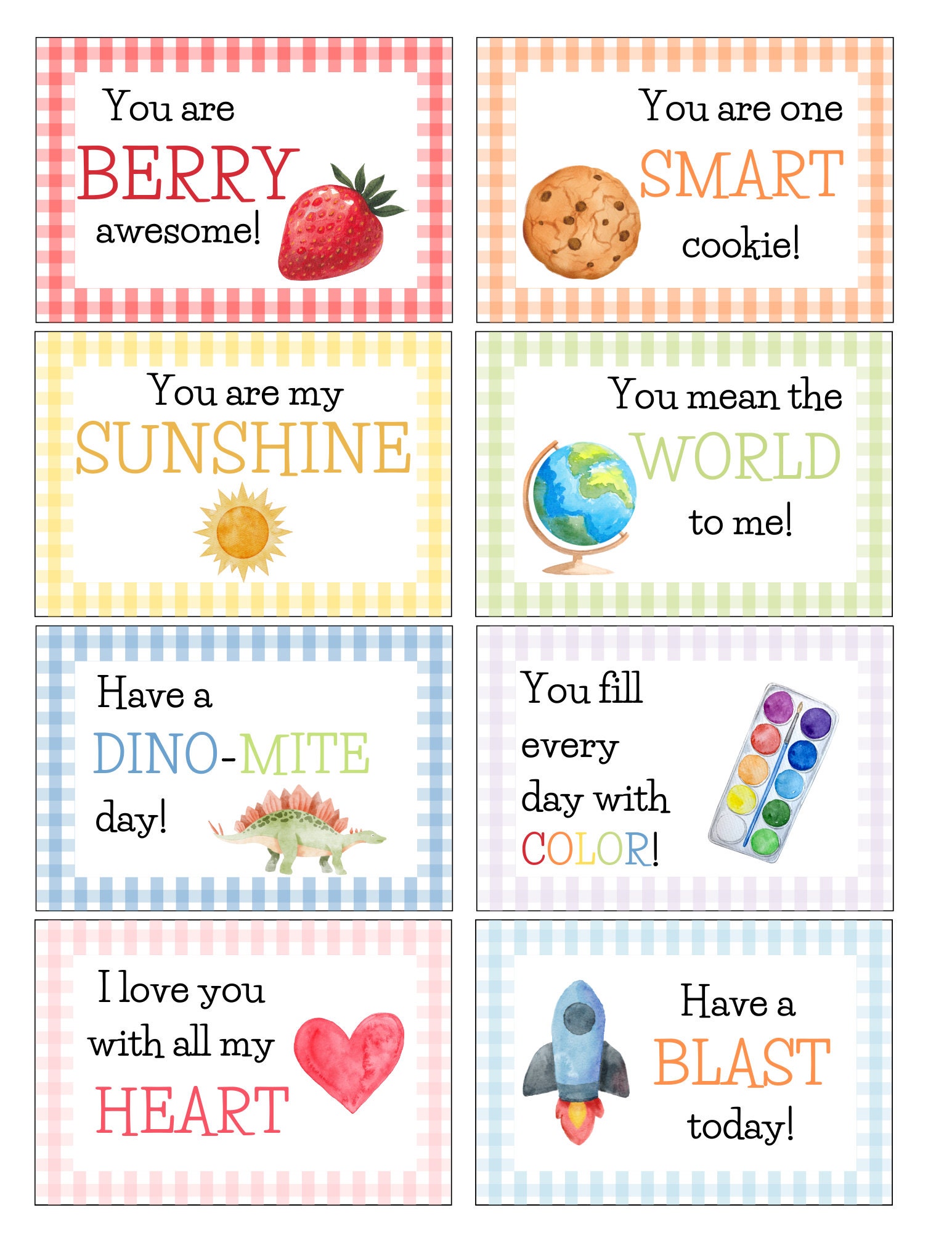 Lunchbox Notes (printable) - Etsy