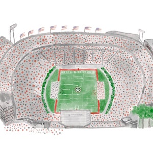 Sanford Stadium UGA Watercolor Print
