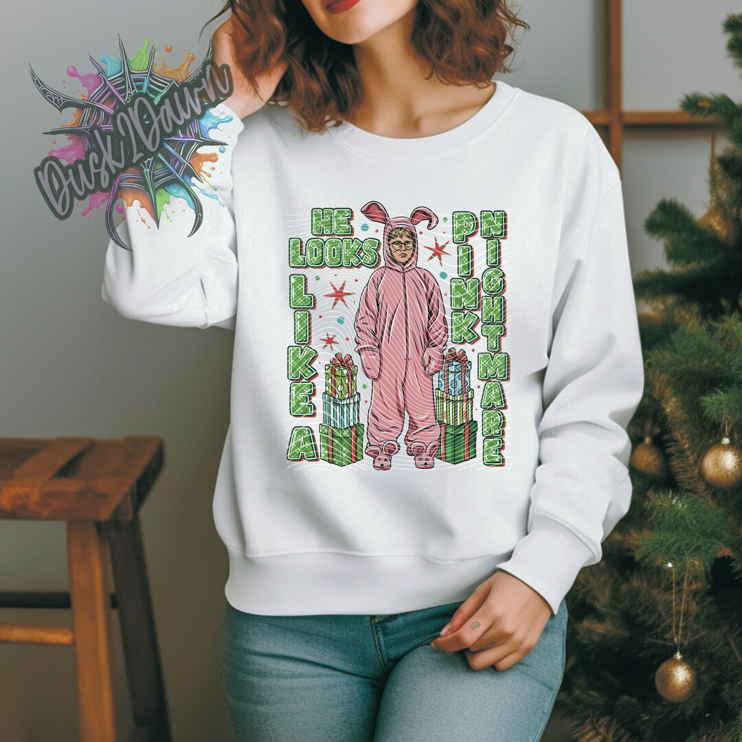 Holiday Rabbit Sweaters A Christmas Story Pink Rabbit Sweater - Etsy