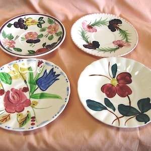 Blue Ridge Southern Pottery 6" saucer Collection with 4 rare Patterns
