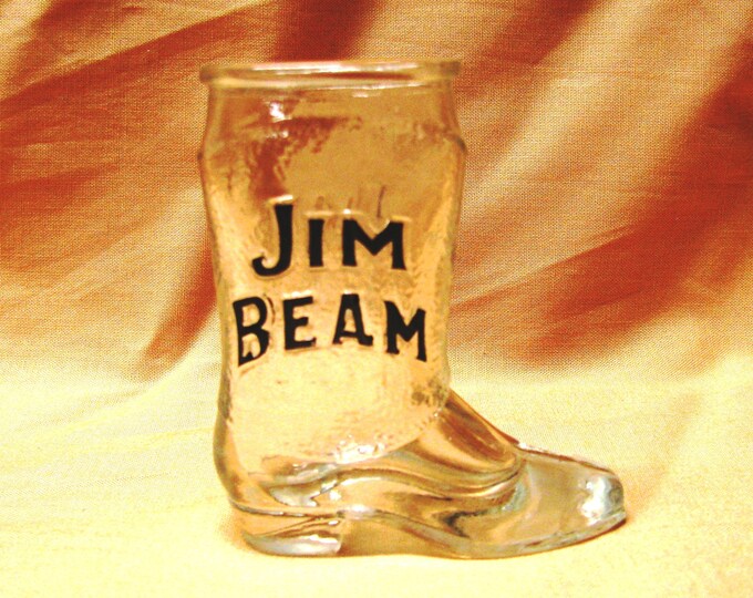 JIM BEAM Boot Shot Glass From the 1990's Etsy