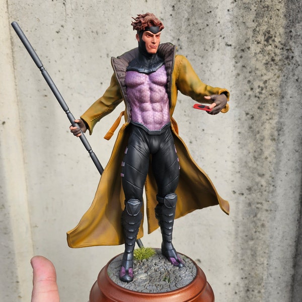 Statue Gambit de X-Men, taille 1/6, résine imprimée en 3D, peinte à la main