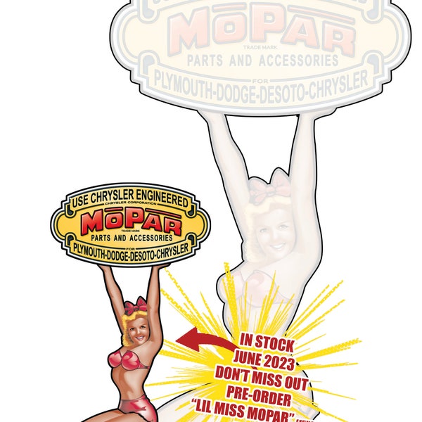 Lil Miss Mopar 15x25 - Mopar Metal Sign - Mopar Collector's Guide - Garage Signs