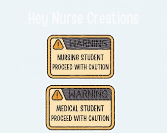 Nursing Student Sticker. Medical Student Sticker. Proceed with Caution. Waterproof Sticker. Healthcare Stickers. Funny Stickers. Students.