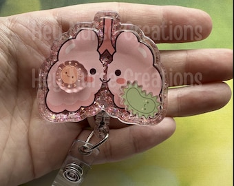 Portatarjetas giratorio para pulmones – Portatarjetas de identificación para enfermeras respiratorias
