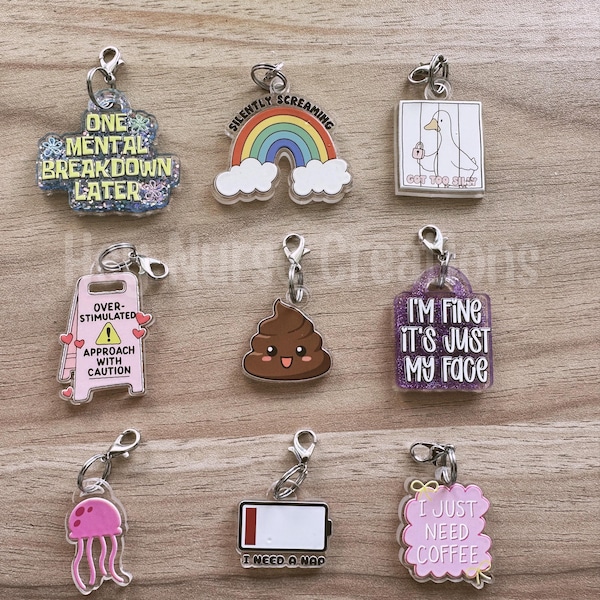 Funny Acrylic Badge Reel Charms for Healthcare Professionals, Teachers