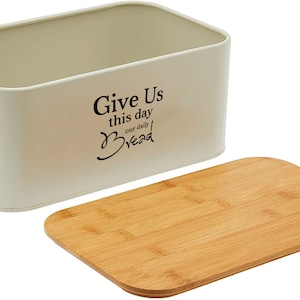 Ida Dell Bread Box for Kitchen Counter, Metal Bread Box Beige, Vintage Bread Bin for Kitchen Counter Decor, Gift, 13x7x5 in.