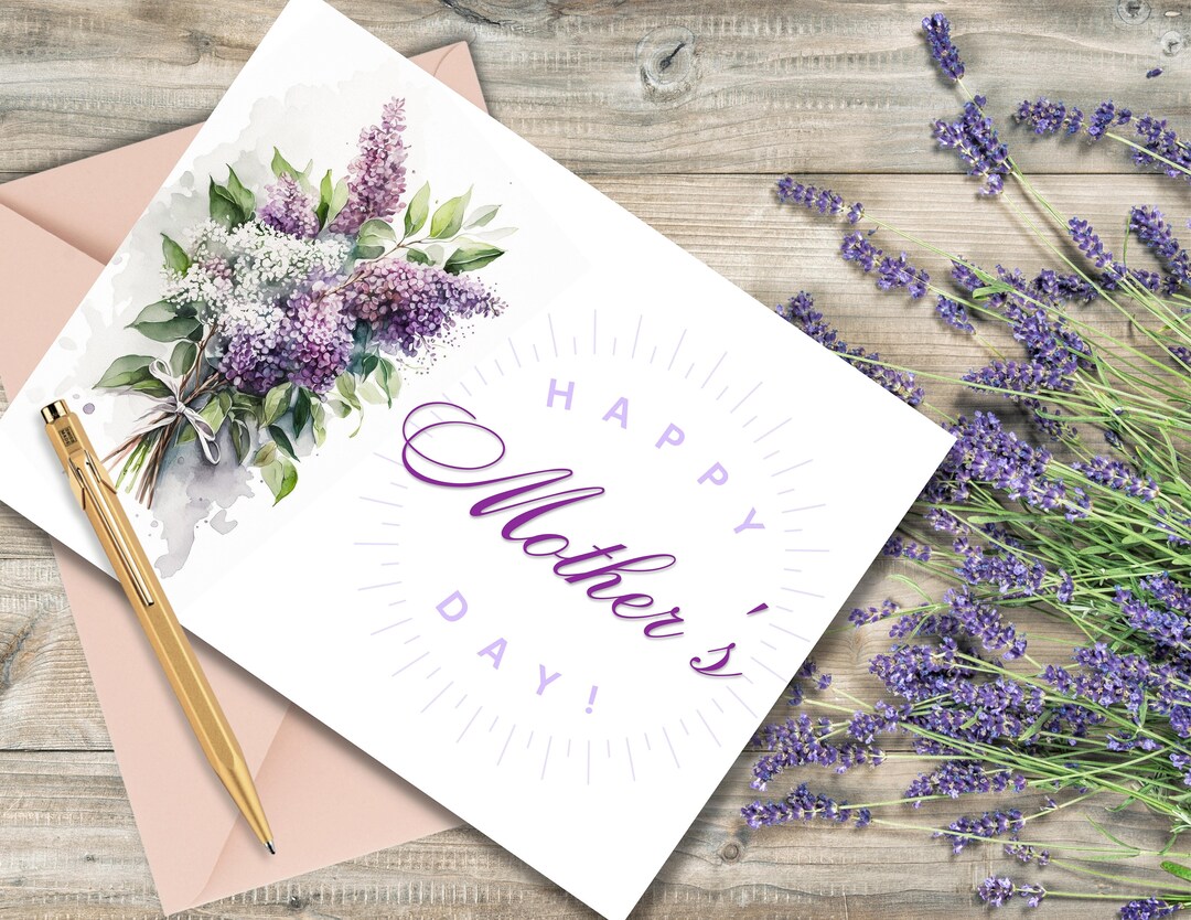Mothers Day Gift Printable Card, E Cards for Mothers Day, Simple Floral