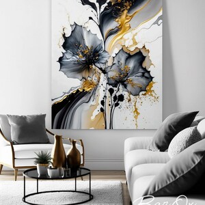 Luxury Wall Art Printable Alcohol Flower Gift Alcohol Ink - Etsy